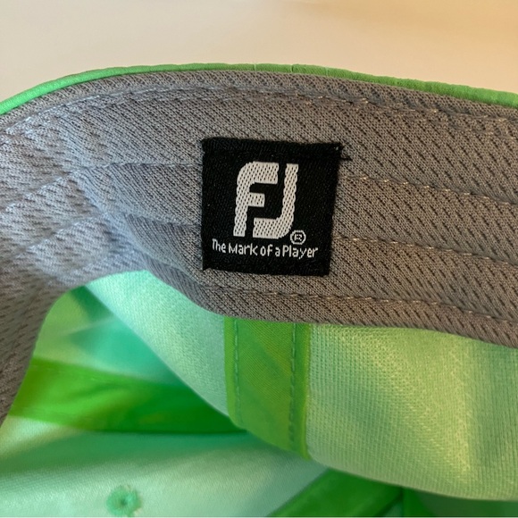 FootJoy FJ Performance Golf Hat Green Old School Logo Adjustable Strapback Cap - Picture 10 of 10
